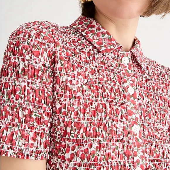 Smocked button-up shirt in Liberty® Eliza's Red fabric - Picture 7 of 7